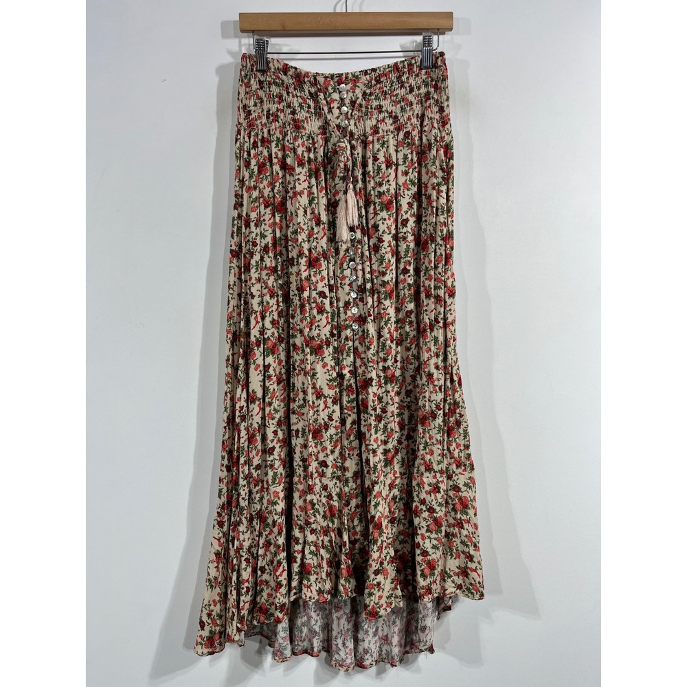 Cynthia Rowley Renfair 90s Floral Maxi Skirt Fairy Grunge Flowy Boho Medium